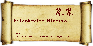 Milenkovits Ninetta névjegykártya